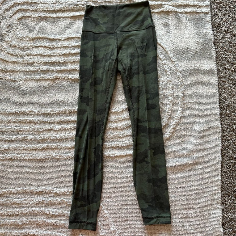 Green Camo Printed Lululemon Align Leggings (size 2)